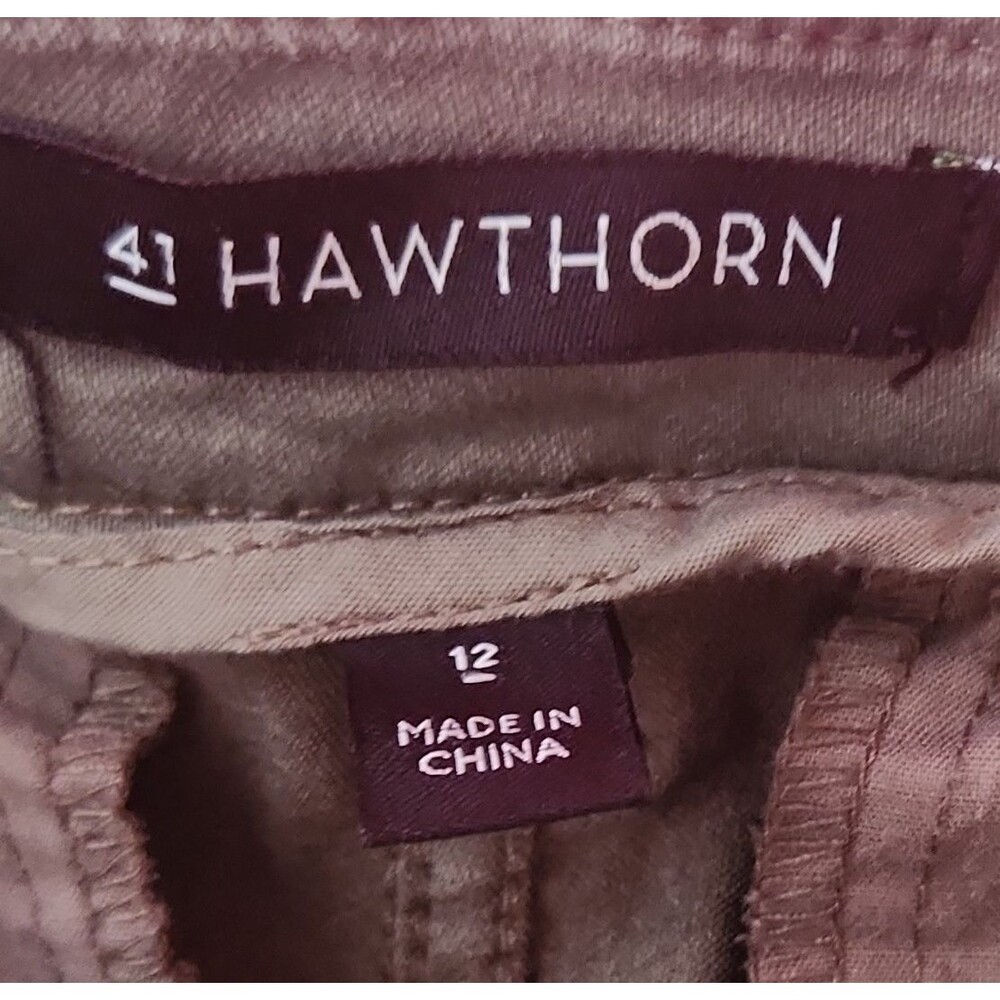 41Hawthorn Women's Green Skinny Twill Pants Size 12 Stretch Pockets Flat Front - Picture 7 of 10
